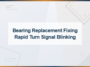 Bearing Replacement to Fix Rapid Turn Signal Blinking Issue