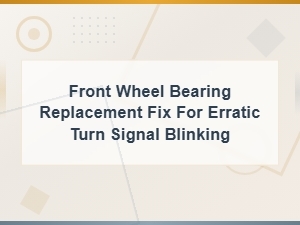 Front Wheel Bearing Replacement Fix for Erratic Turn Signal Blinking